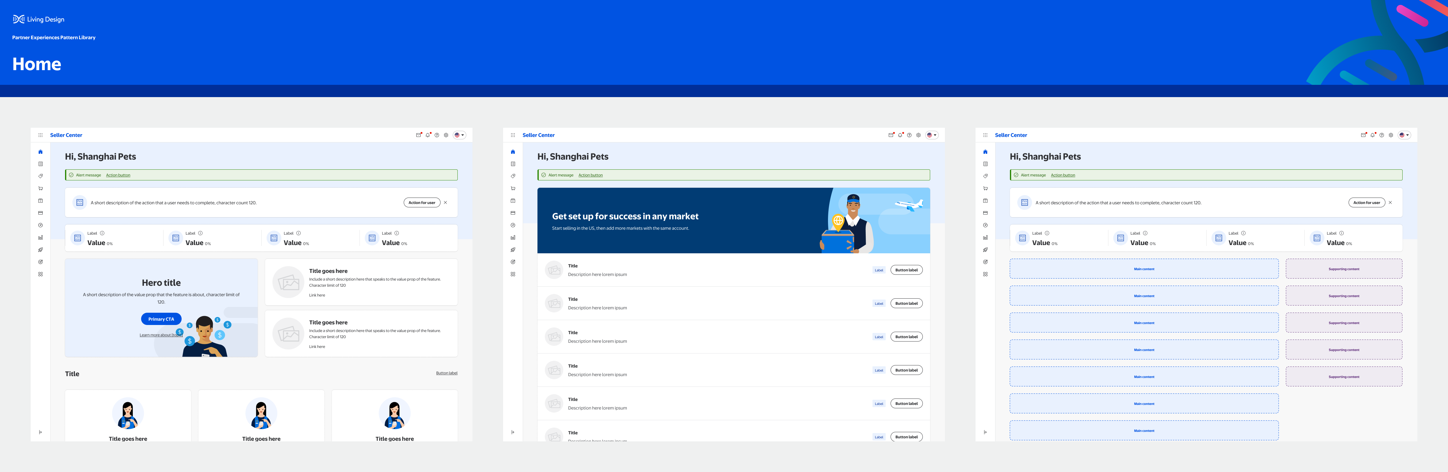 Screenshot of Home Page templates